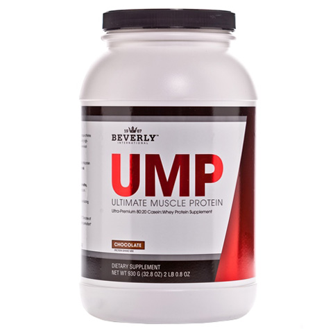 A container of Ultimate Muscle Protein