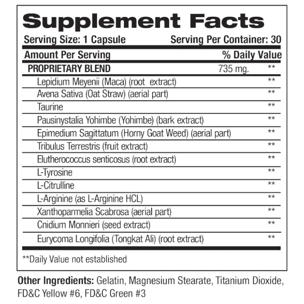 BioXgenic Bio Hard Supp Facts