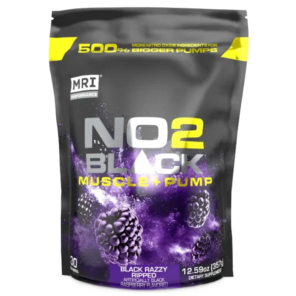 MRI NO2 Black Muscle Pump Powder Black Razzy Ripped