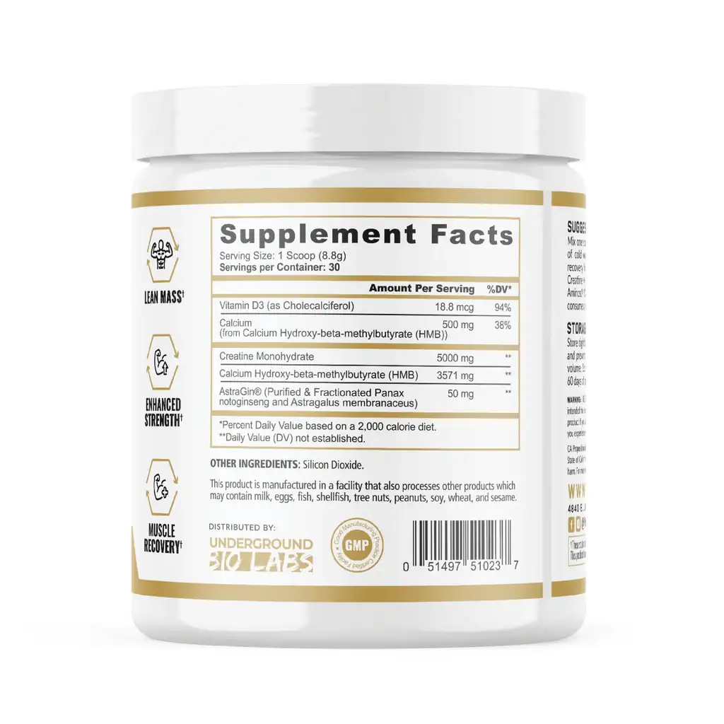 Panda Supplements Creatine+HMB 2 Panda Supplements Creatine + HMB Supp Facts
